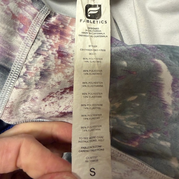 Fabletics High-Waisted PowerHold 7/8 legging pastel stratus Small compression - Picture 9 of 9